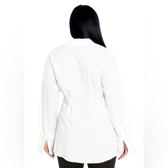 Blackmilk Clothing Gothic Romance Cinched Waist Button Up Shirt - Picture 3 of 10